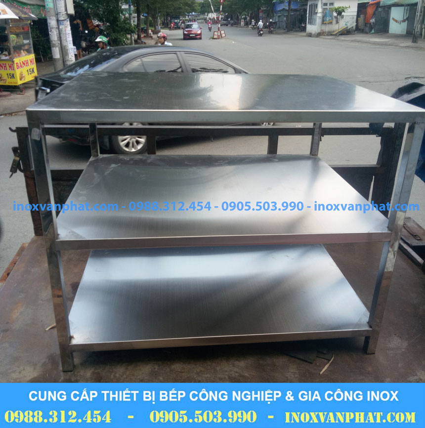 Bàn inox 3 tầng