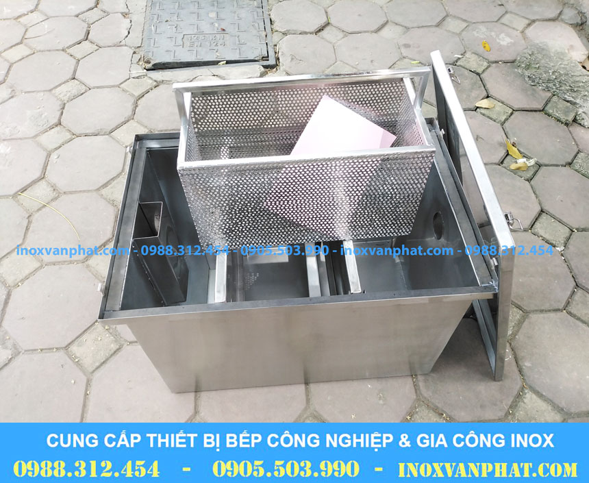 Bẫy mỡ inox 3 ngăn