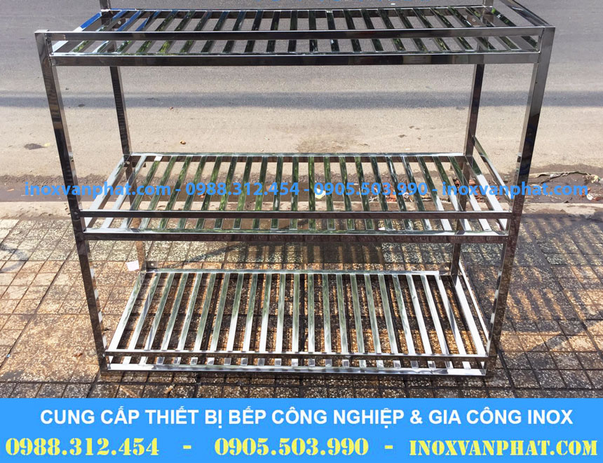 Kệ inox công nghiệp 3 tầng