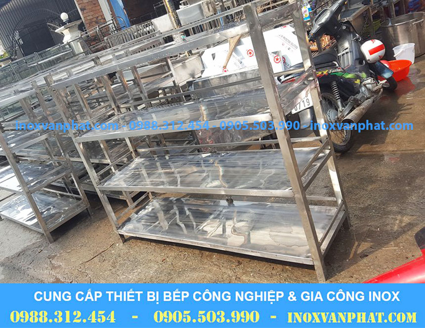Kệ phẳng inox 4 tầng