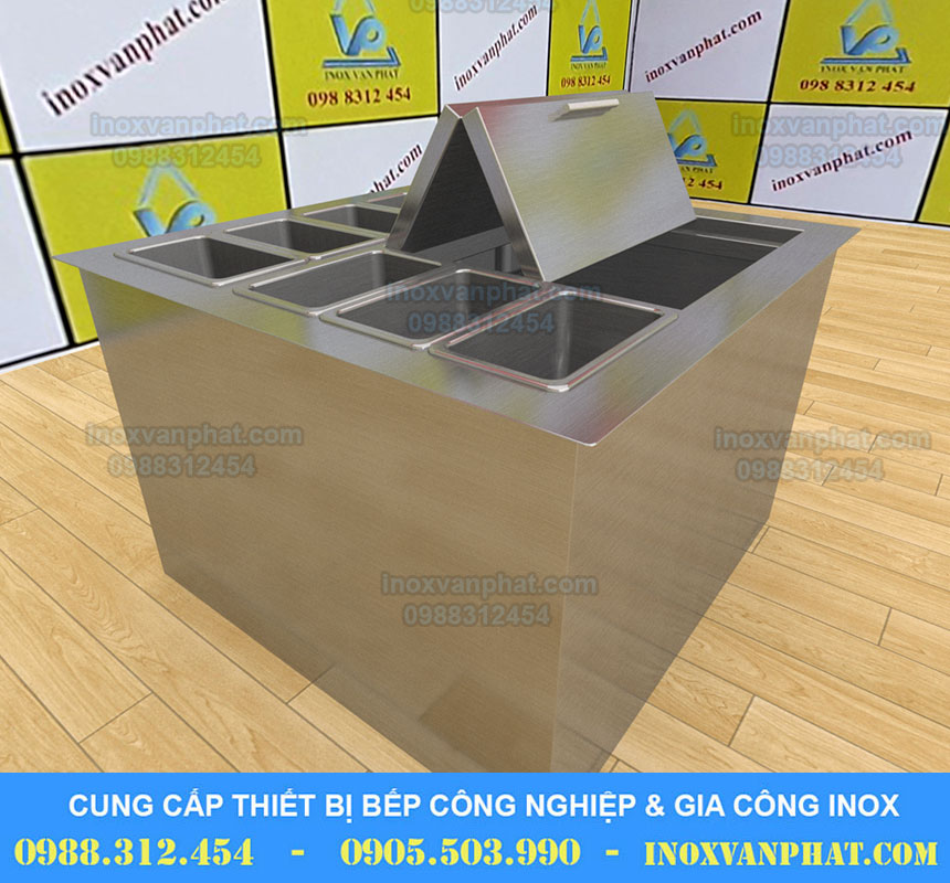 Thùng đá có Khay Topping