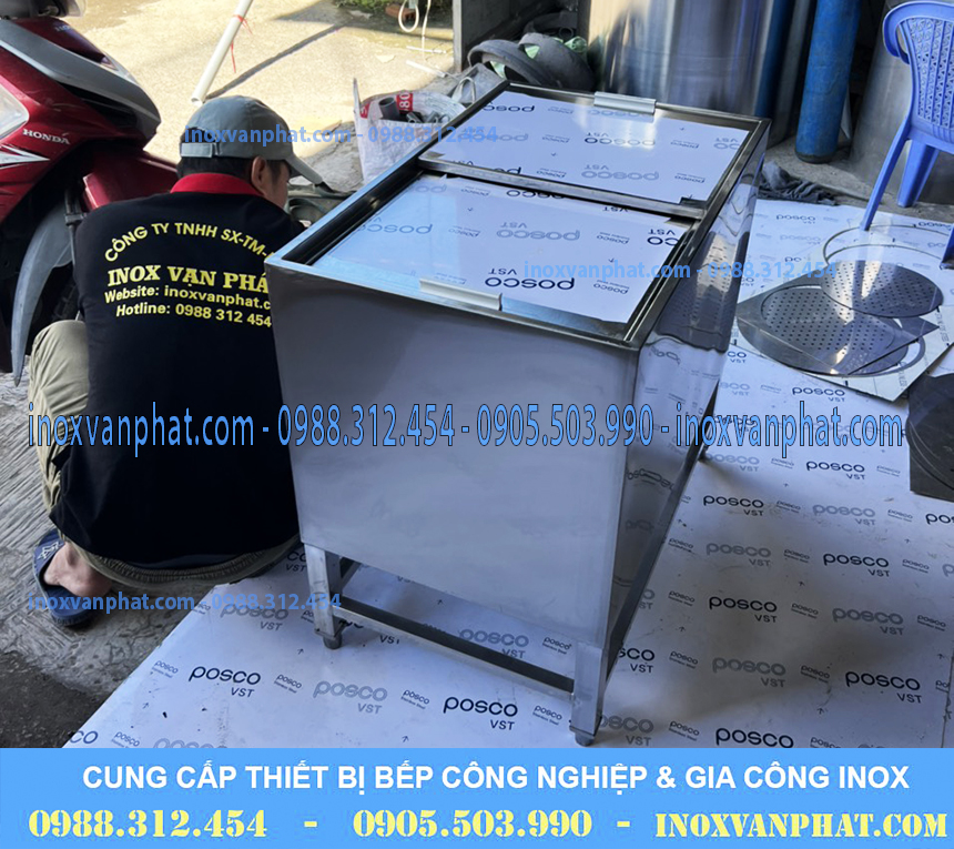 Thùng chứa đá inox
