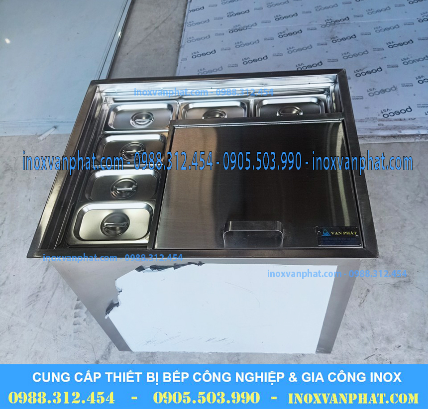 Thùng chứa đá inox