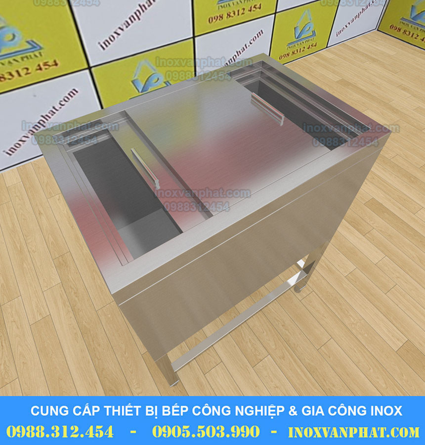 Thùng đá inox chân đứng