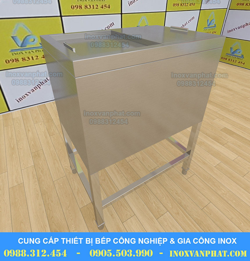 Thùng đá inox chân đứng