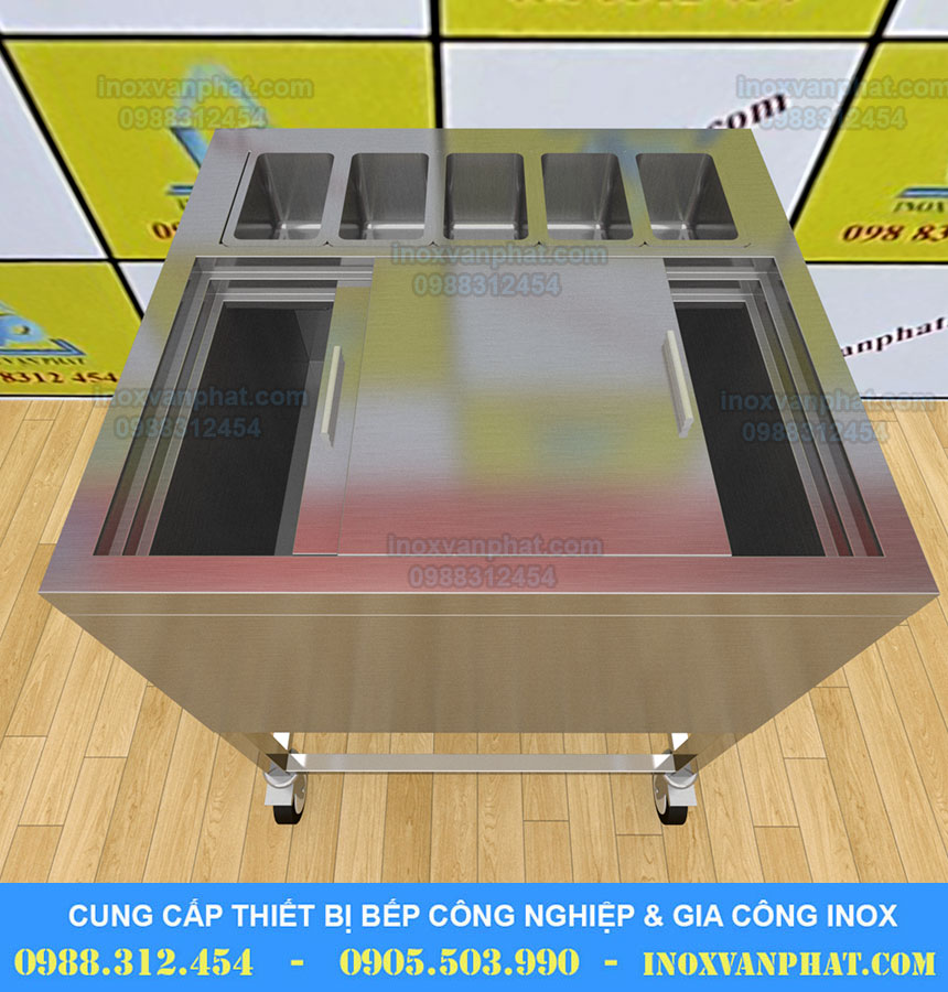 Thùng đá inox có bánh xe