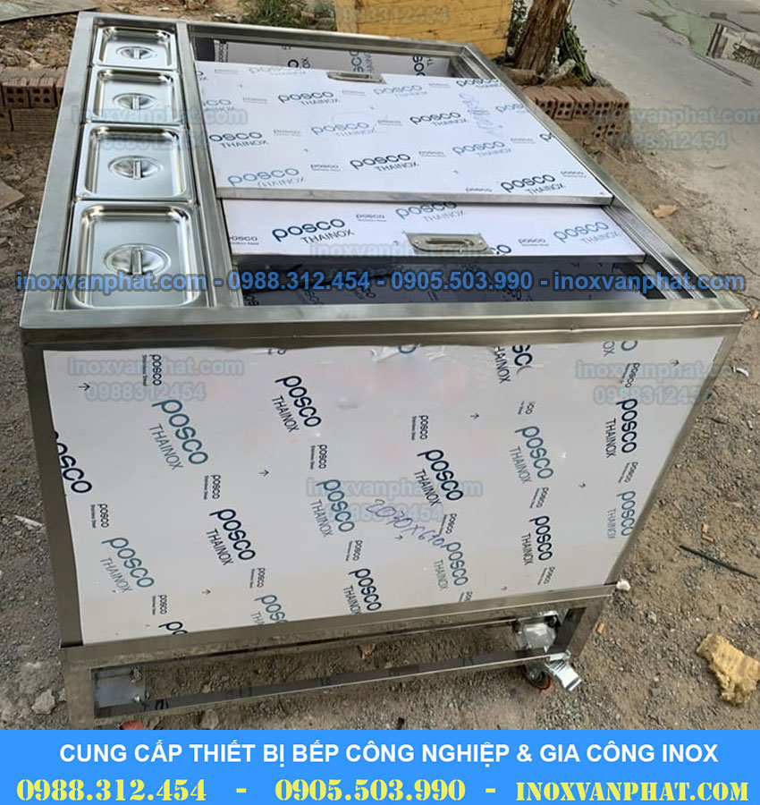 Thùng đá inox có bánh xe