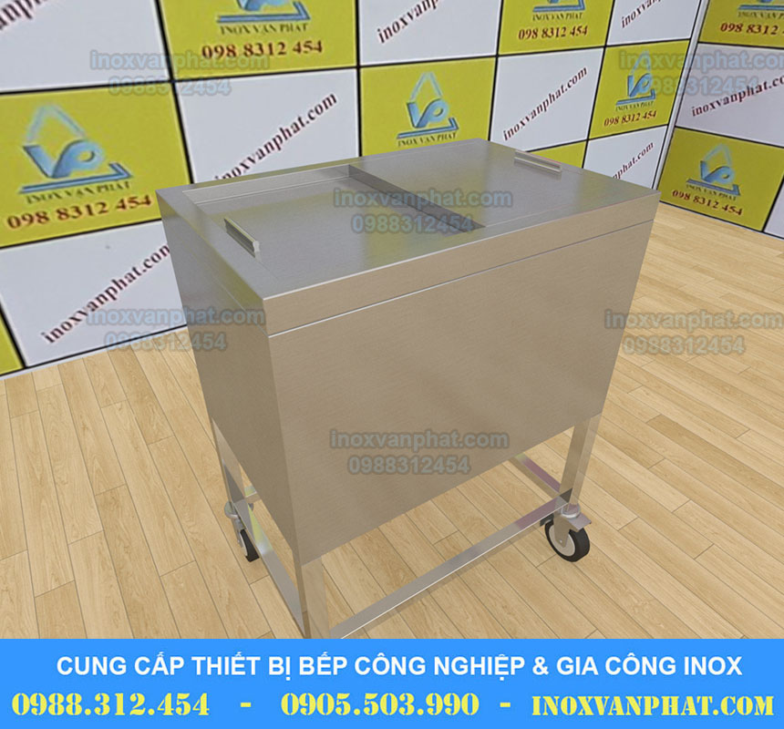 Thùng đá inox có bánh xe