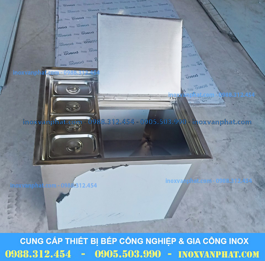 Thùng chứa đá inox