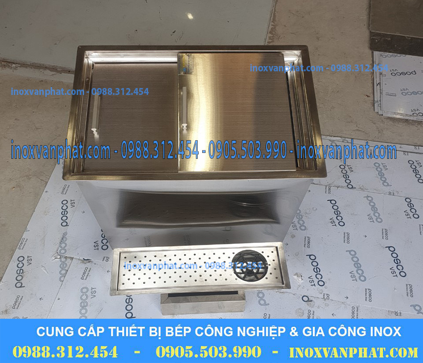 Thùng chứa đá inox