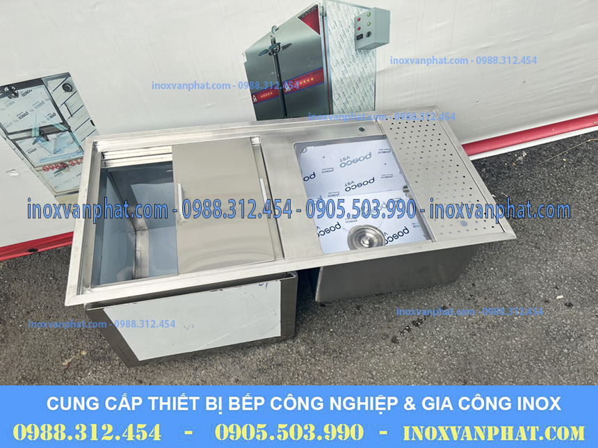 Thùng chứa đá inox
