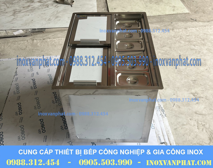 Thùng chứa đá inox