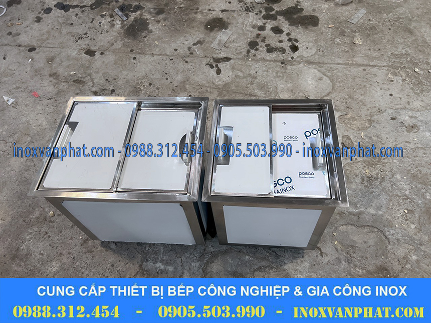 Thùng chứa đá inox