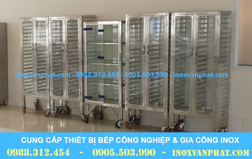 Xe đẩy inox công nghiệp sản xuất tại Inox Vạn Phát